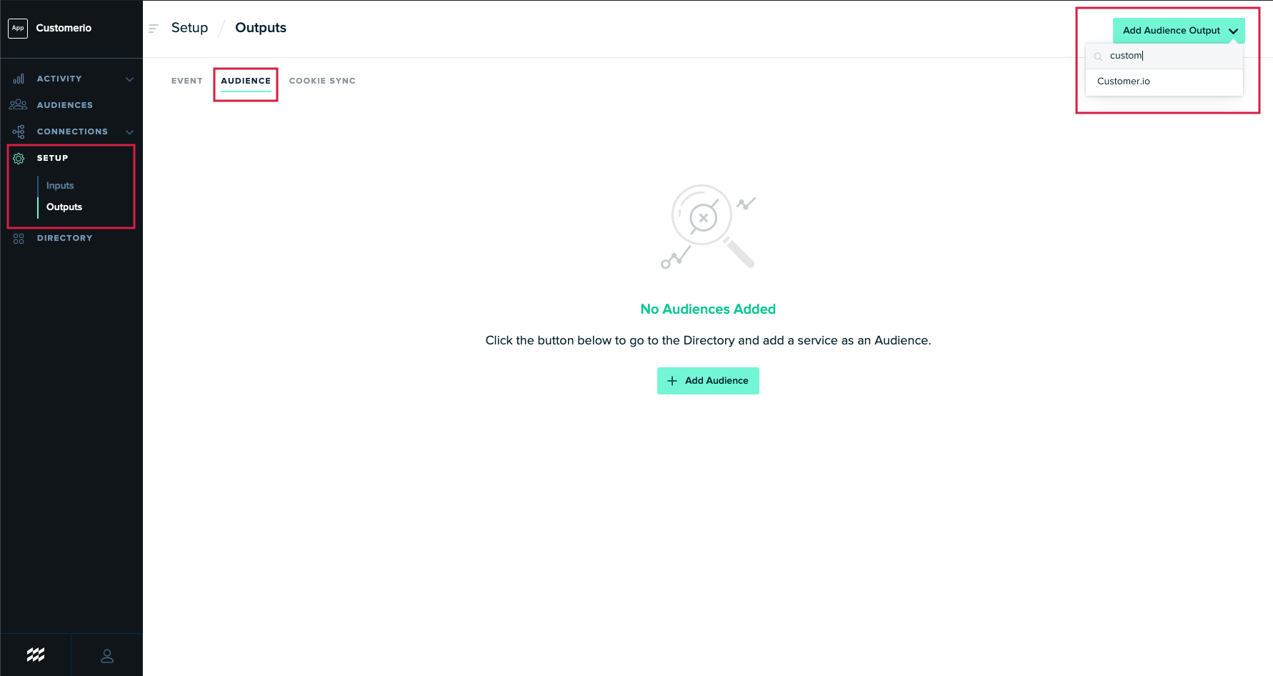 Customer.io Mparticle Add Audience Output