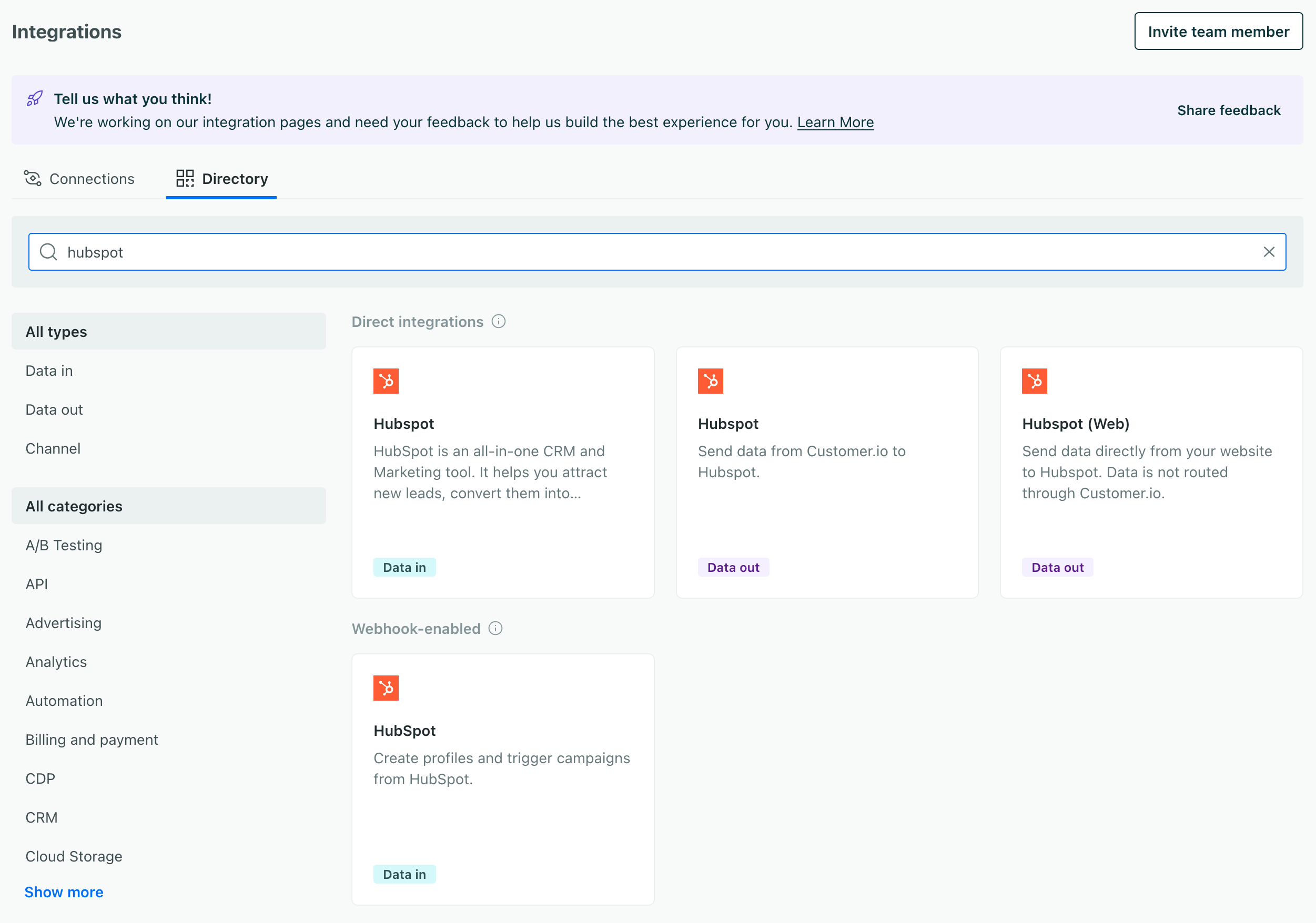 HubSpot integration