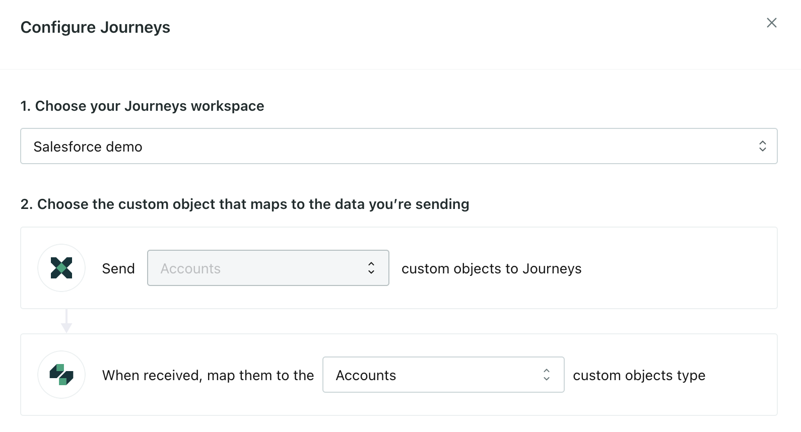 Map your custom object to a destination