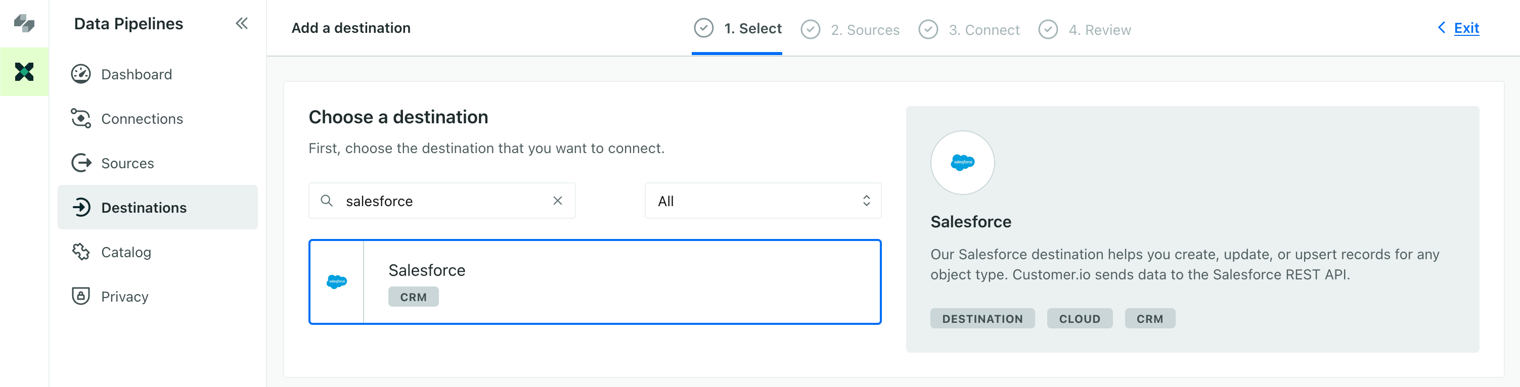 pick your salesforce destination