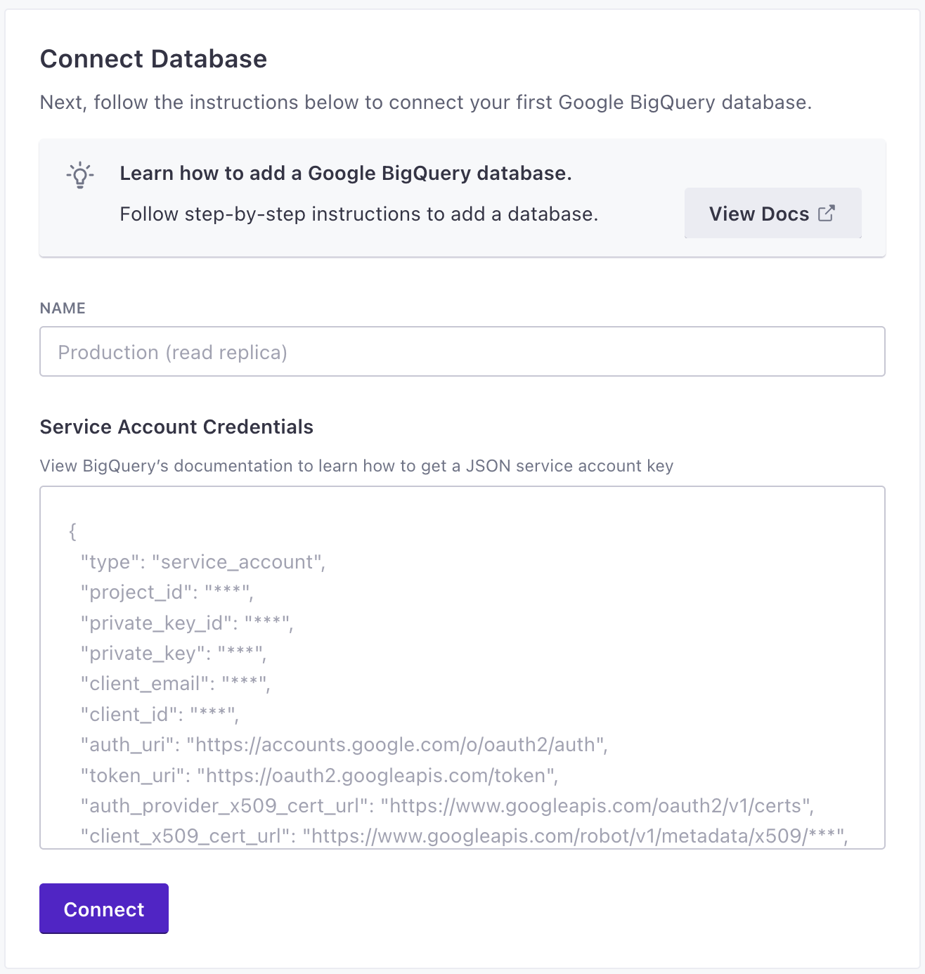 connect your database