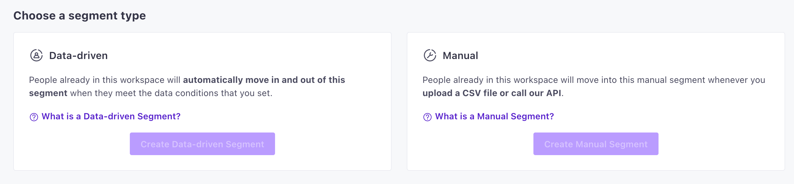 Choose a Segment type