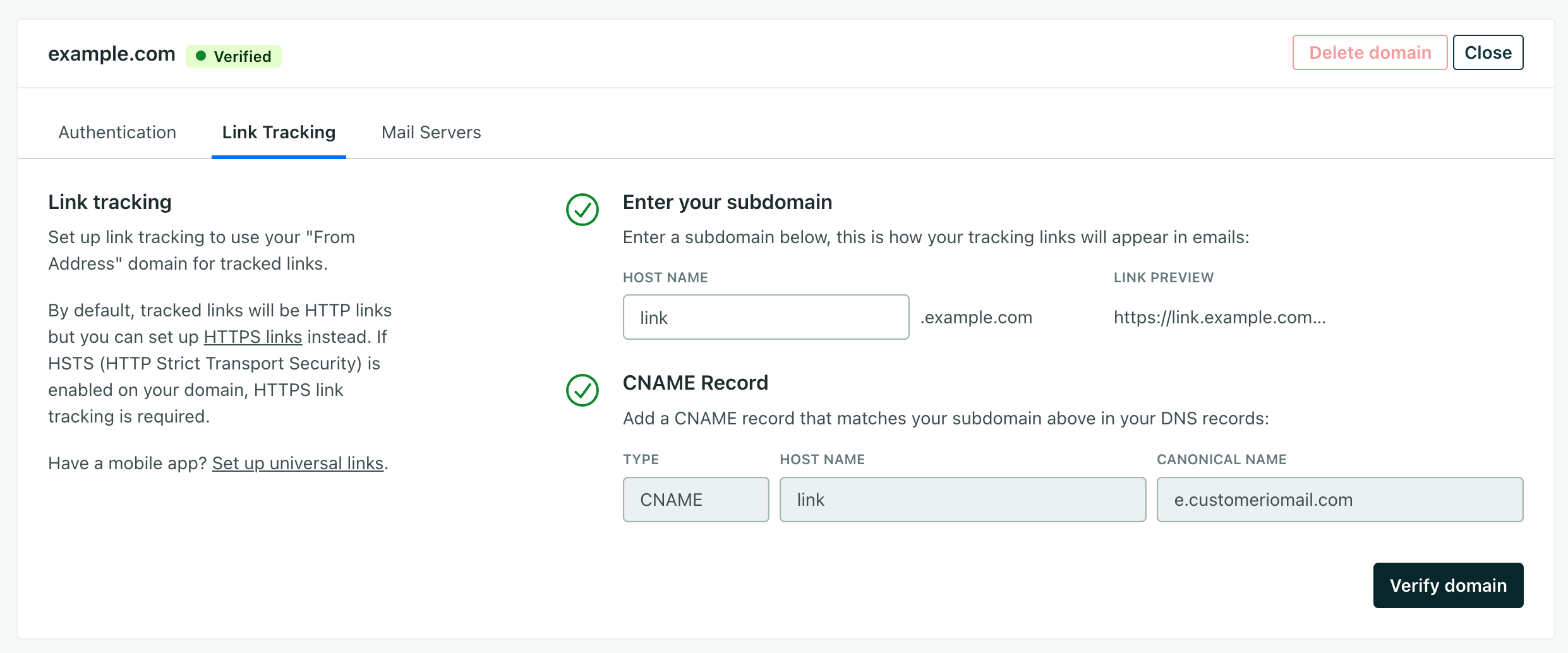 cname record showing as verified