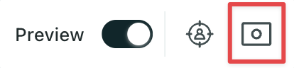 The toolbar at the bottom of a preview. From left to right is the preview toggle, a person icon, and camera icon.