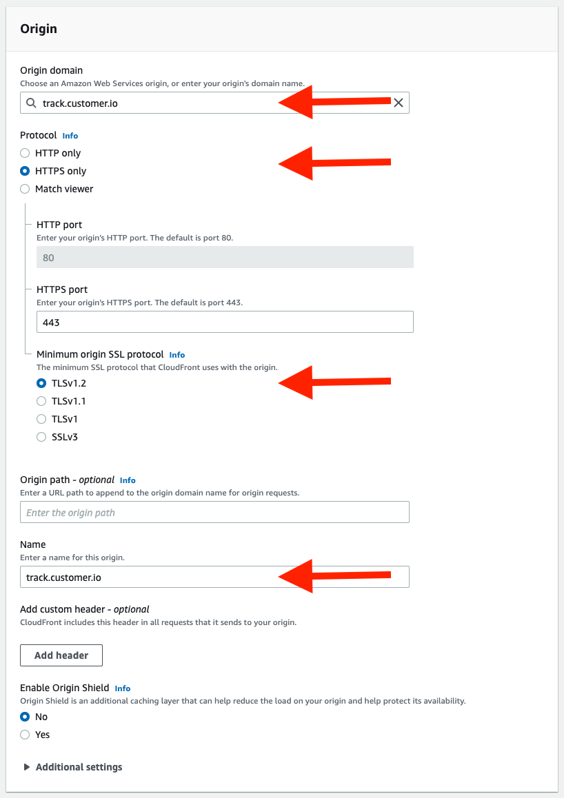 HTTPS Links - CloudFront Origin Settings