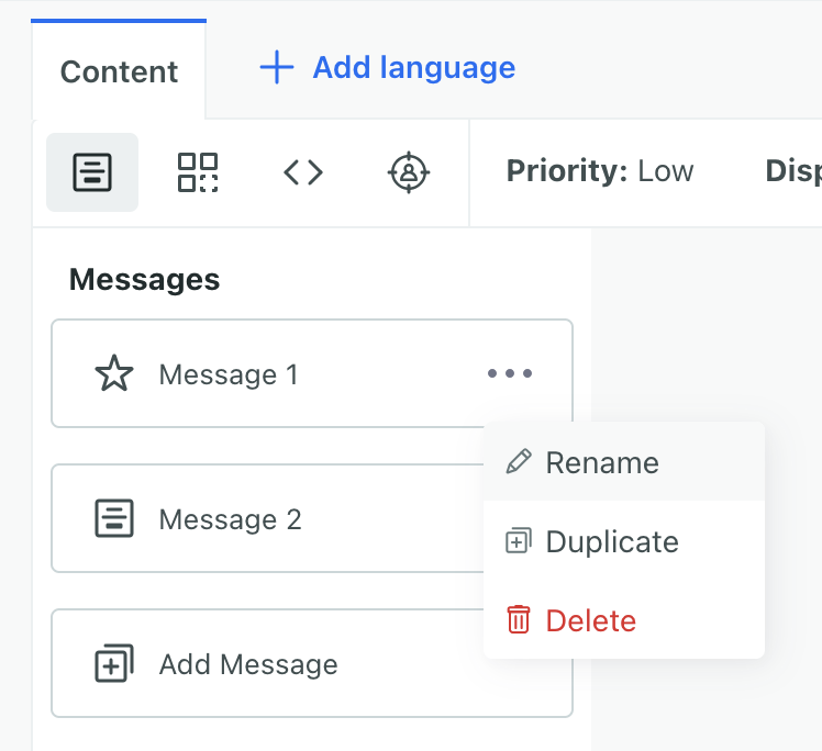 Example of a multi-step message with two steps