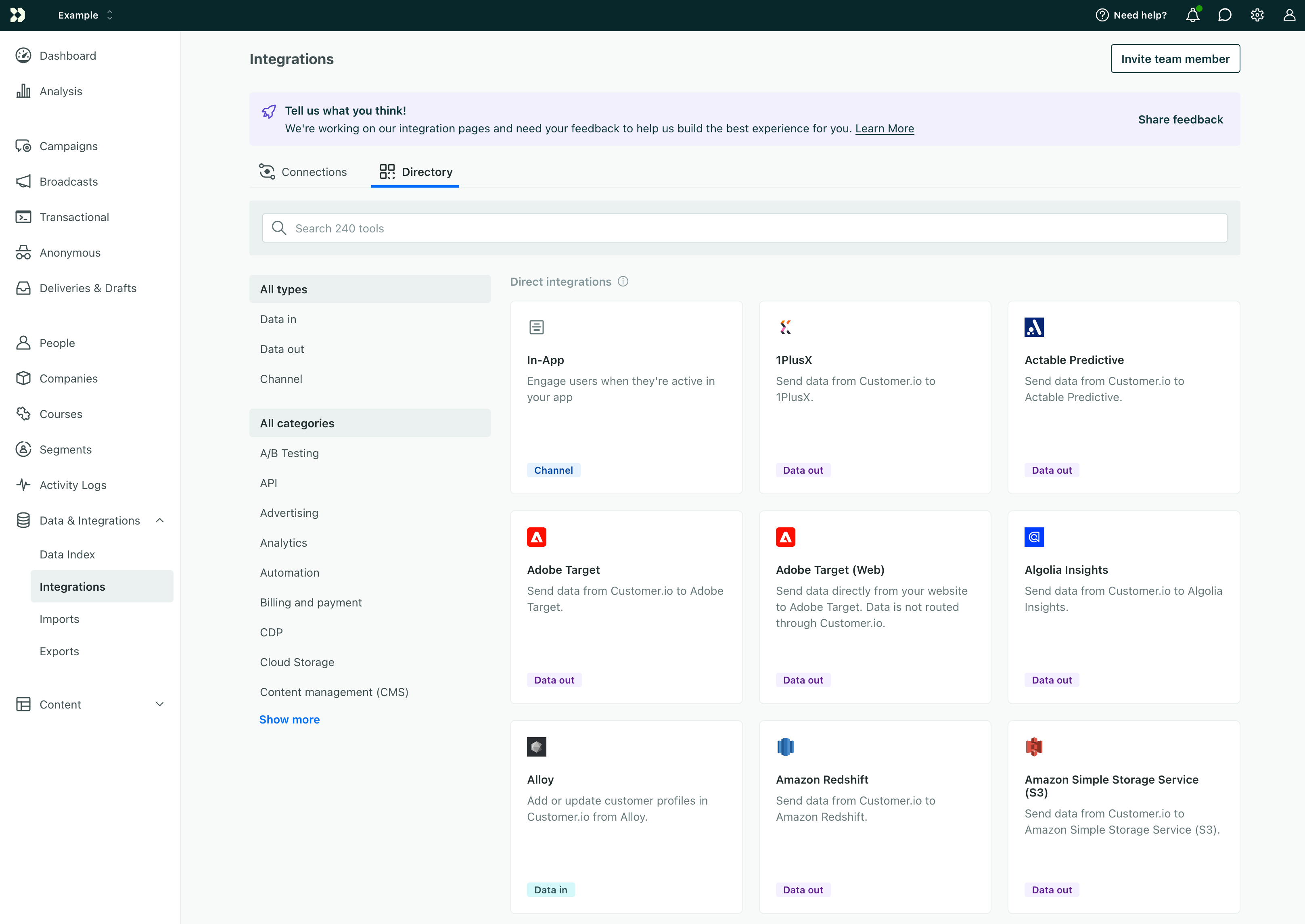 The new integrations directory