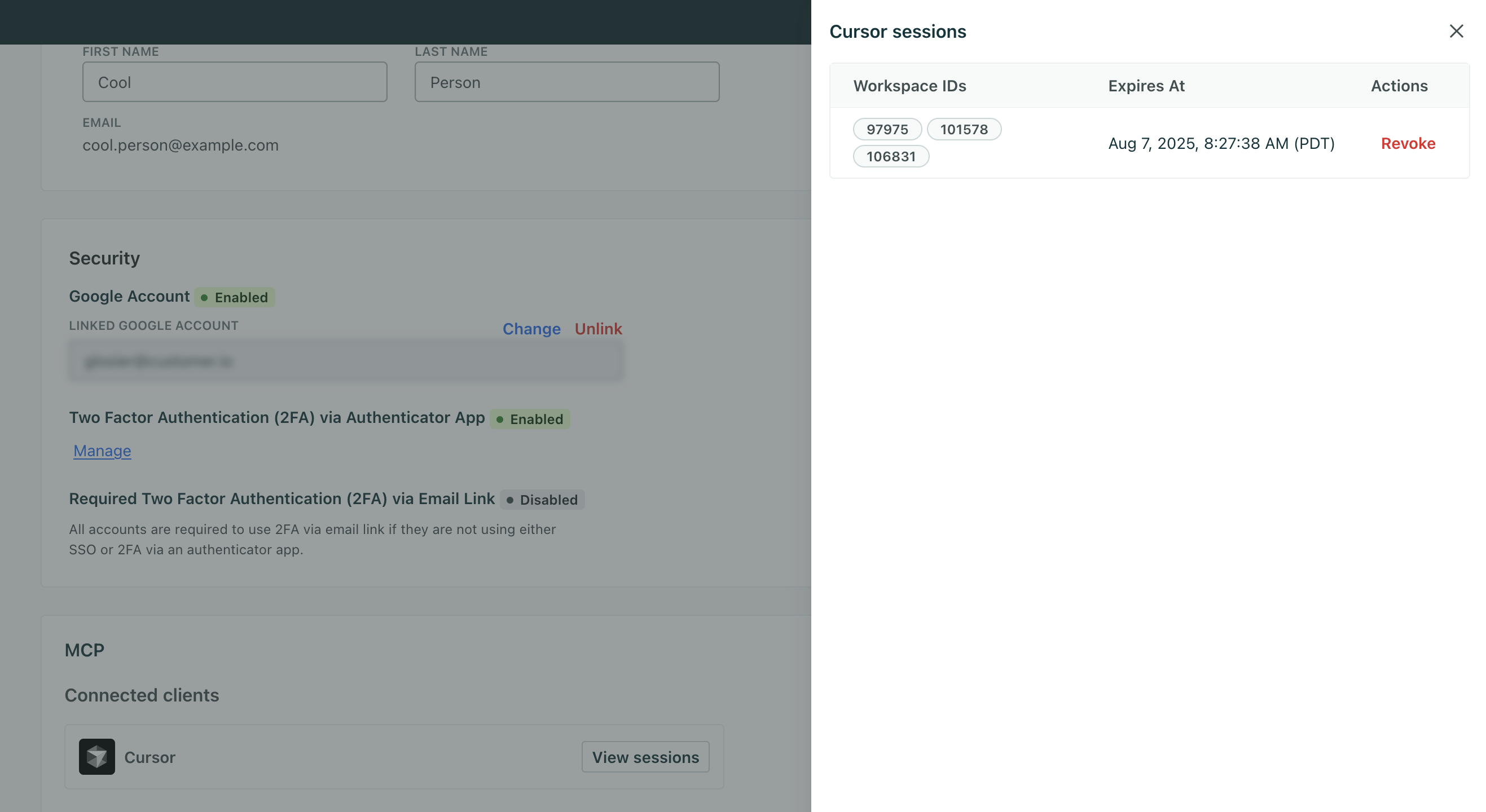 A cursor session shown in Customer.io