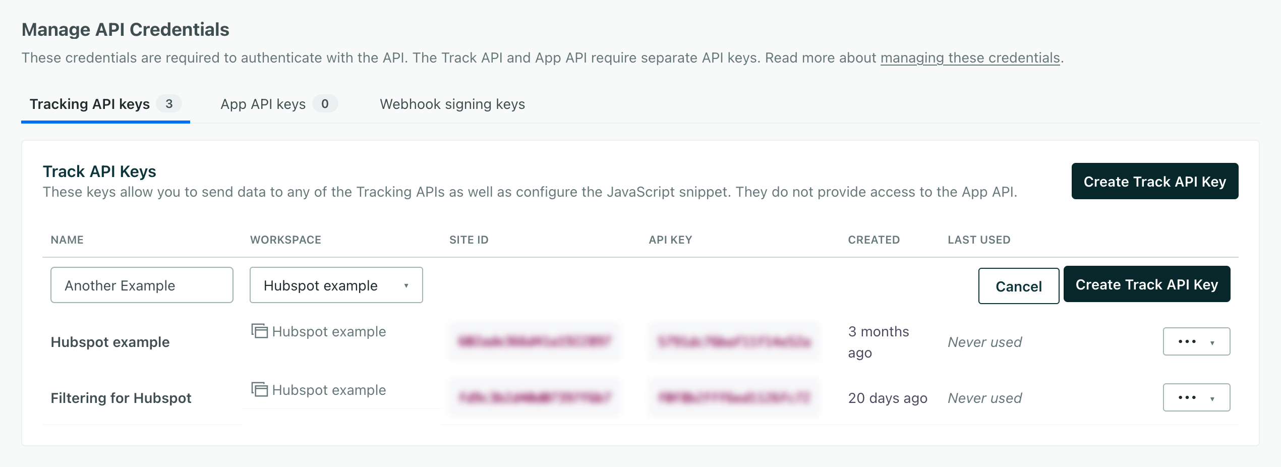 a new track API entry with the name 'another example'