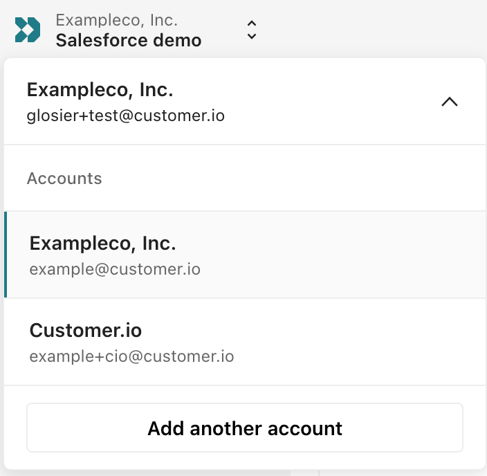 Switch between multiple accounts