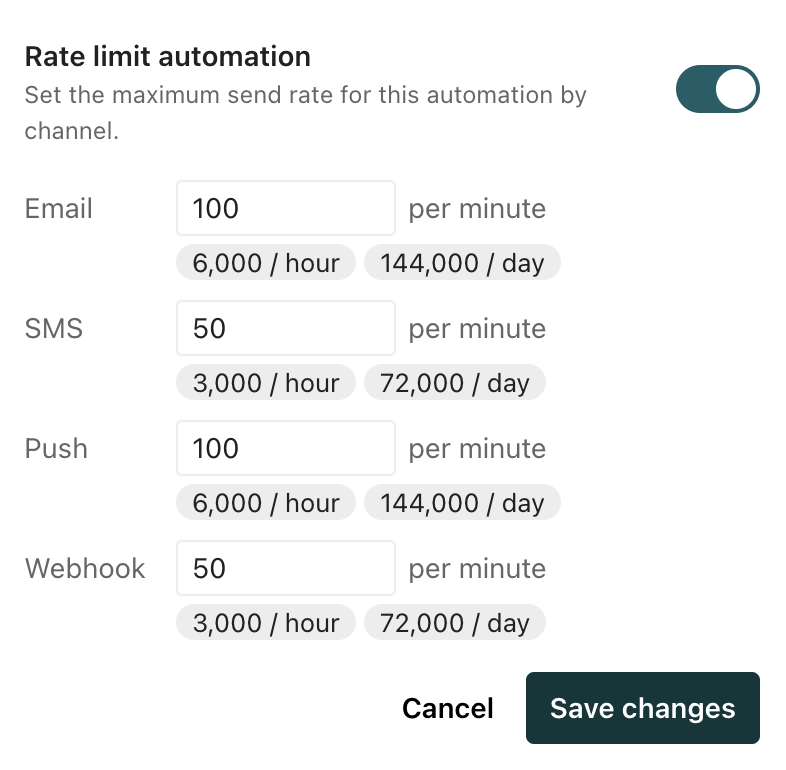 Control how fast your automations send messages