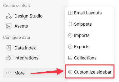 Customize your sidebar navigation