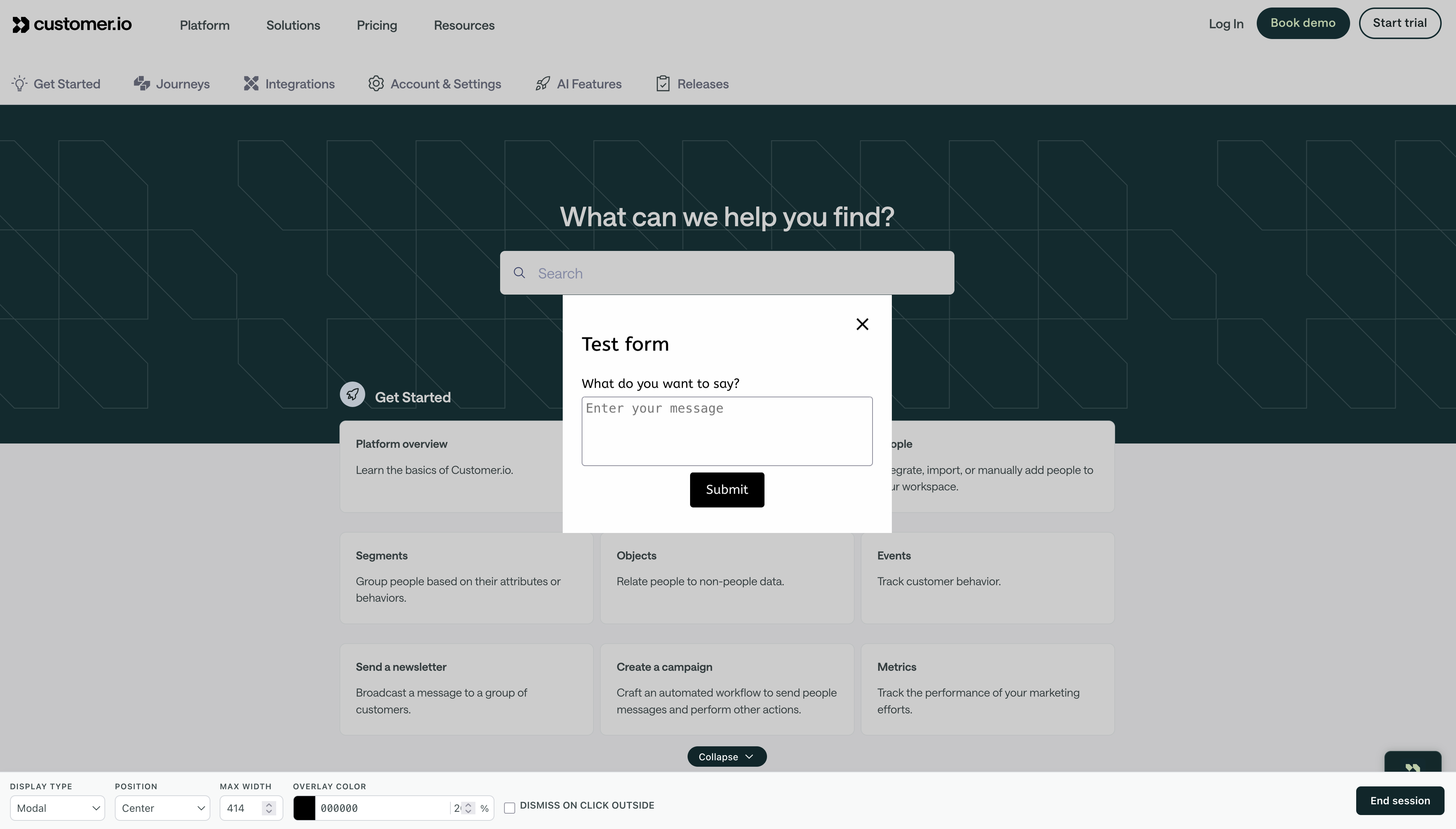 Live preview for in-app messages