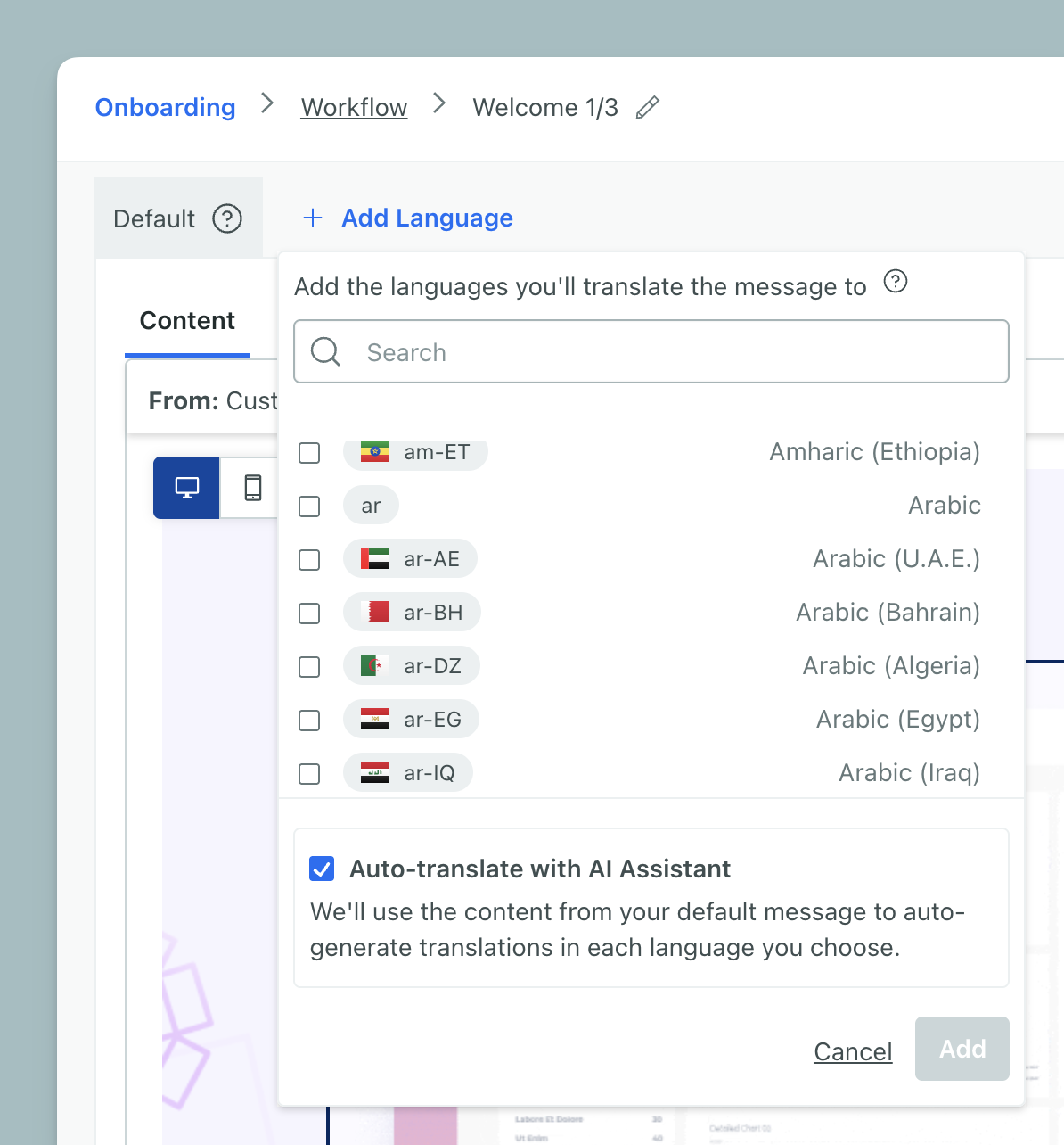 Translate messages with AI