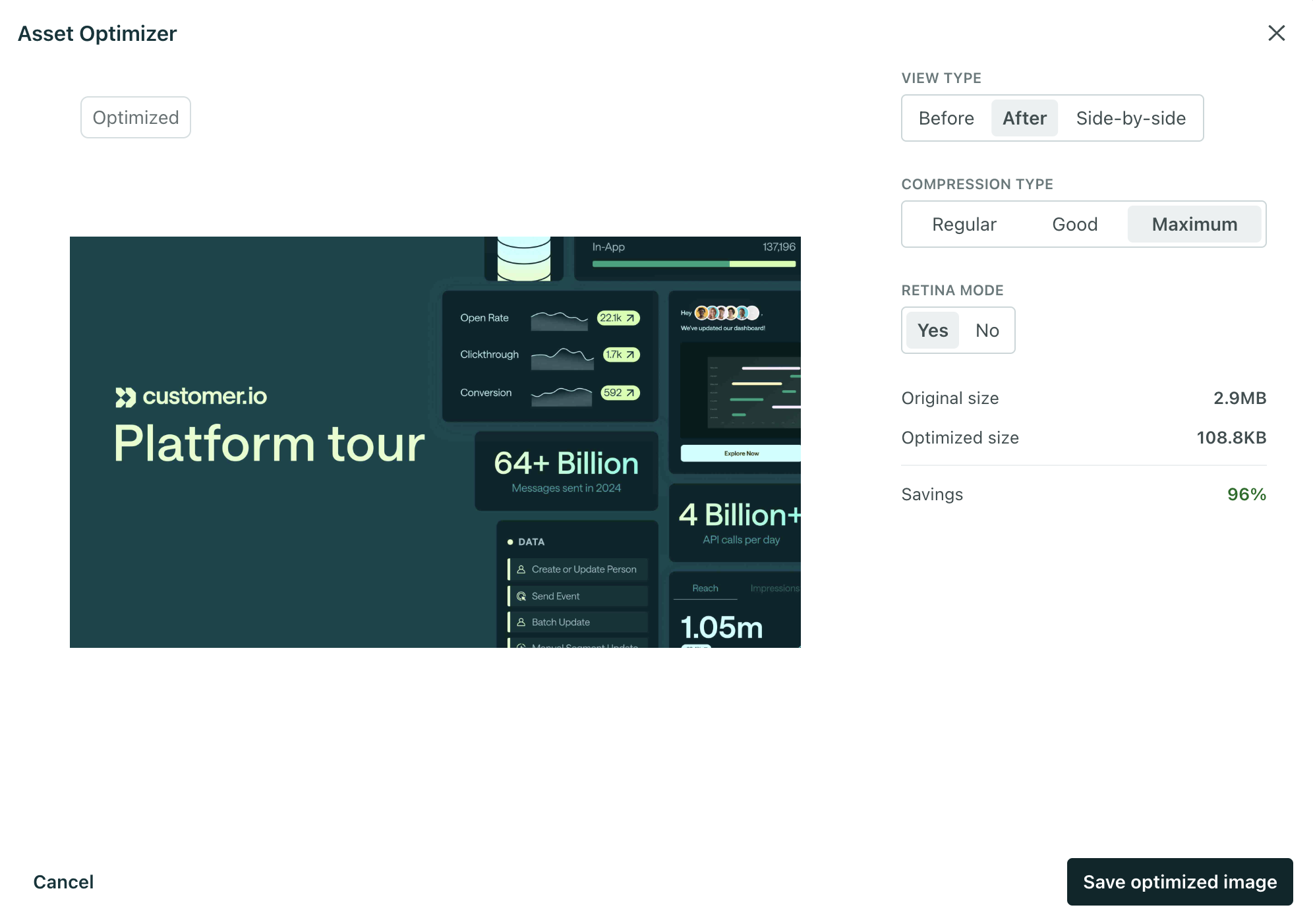 Design Studio: optimize images for faster loading
