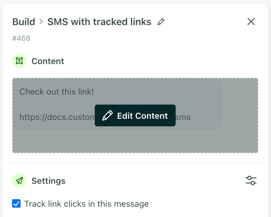 Simplified link tracking in SMS and WhatsApp messages