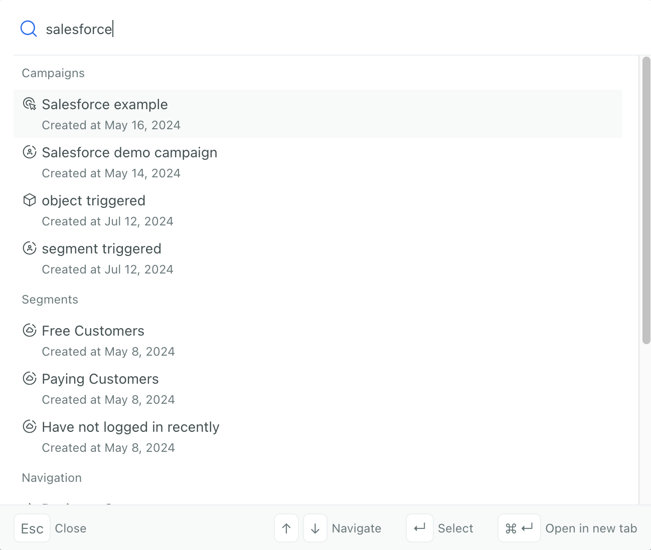 Search your workspace with ⌘K