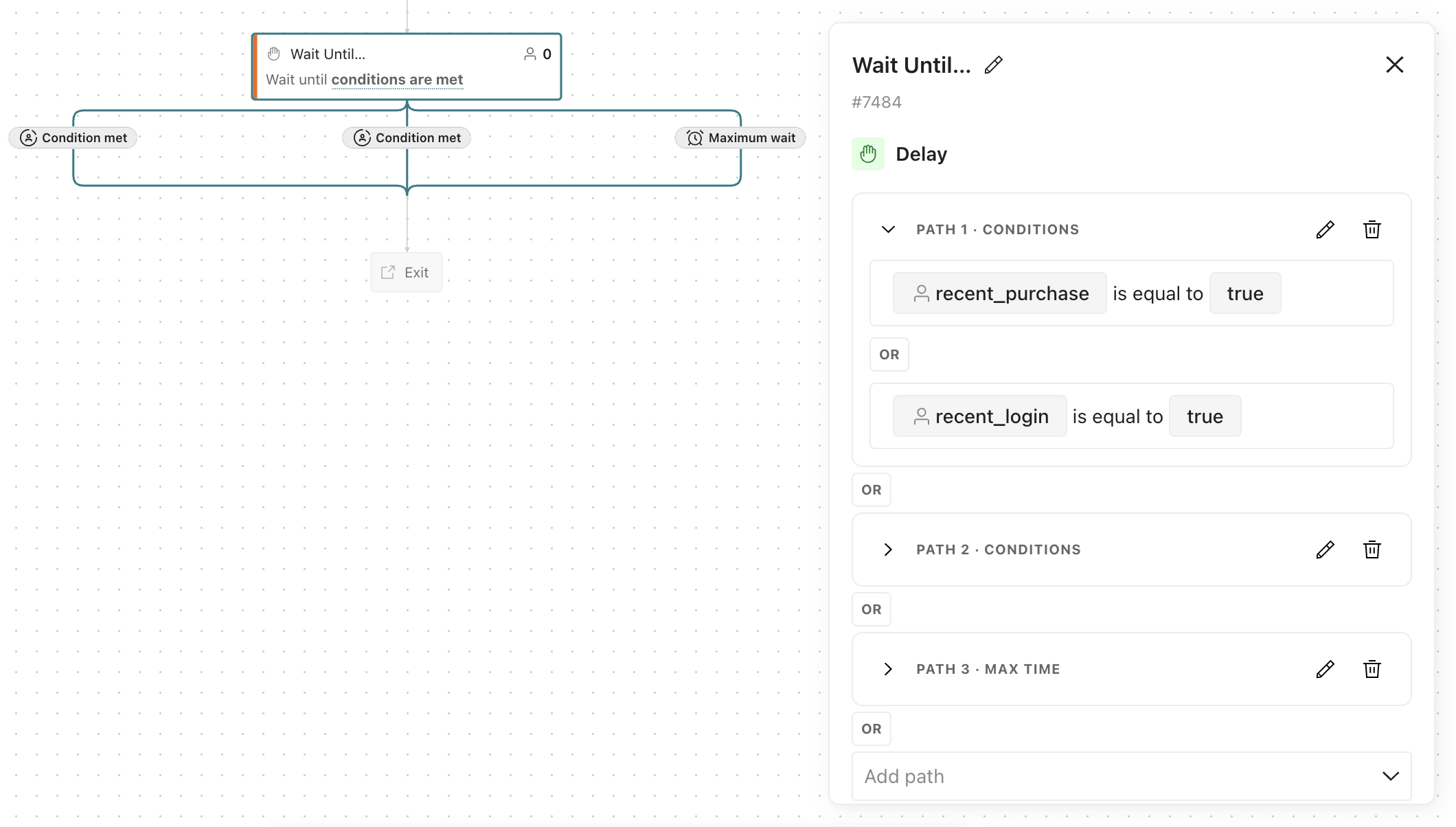 Chain multiple delays together in a single *Wait Until* block