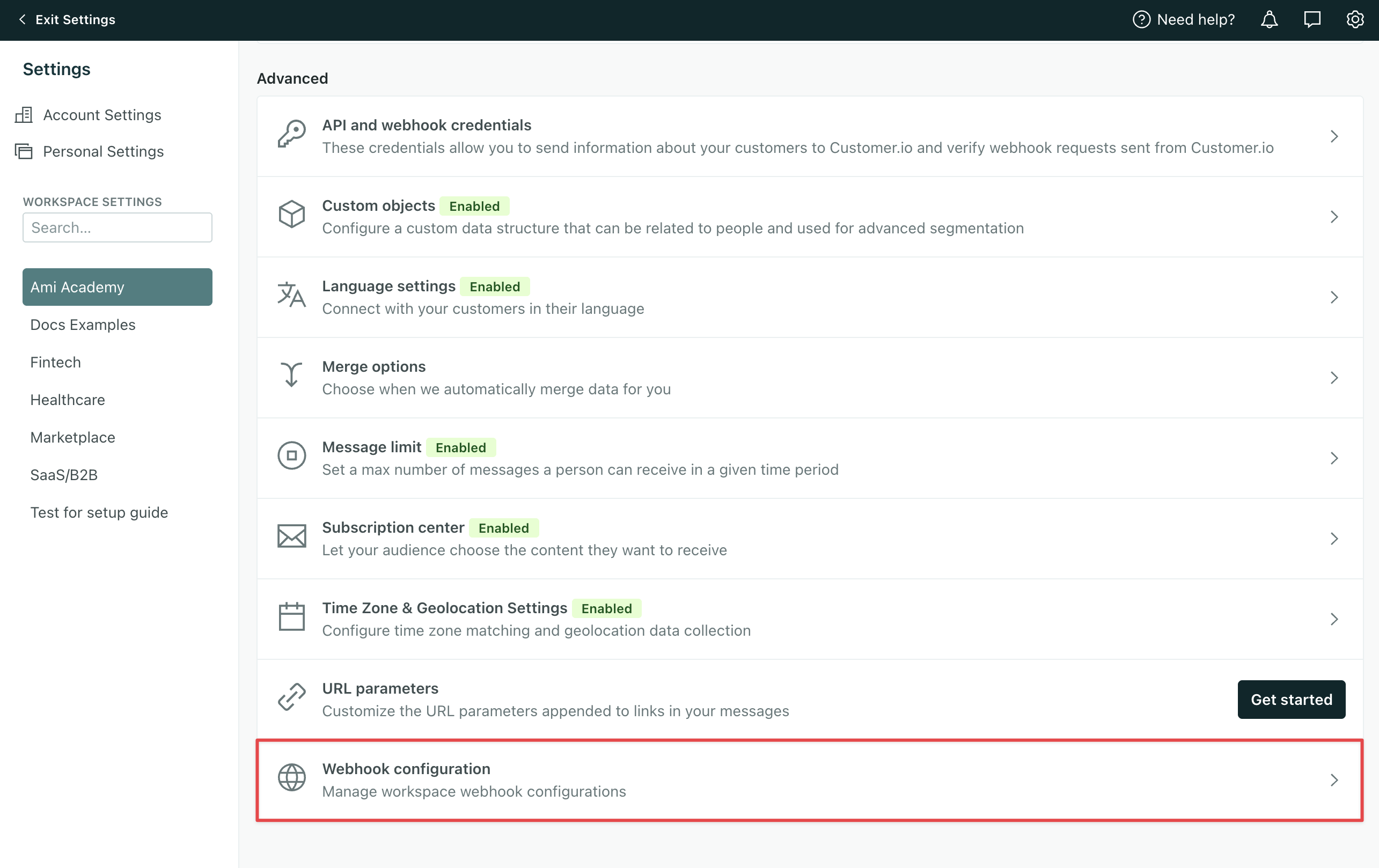 Create reusable webhook configurations