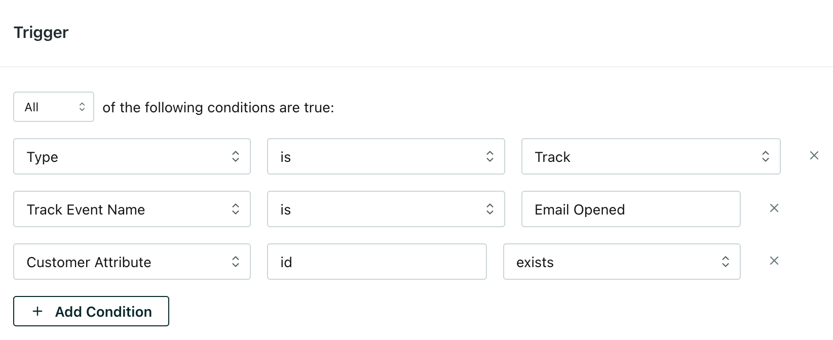 Update the trigger for the Task for Message Delivery action to capture email opened events