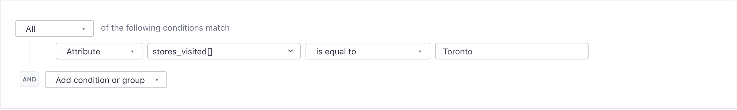 use an array in a segment condition