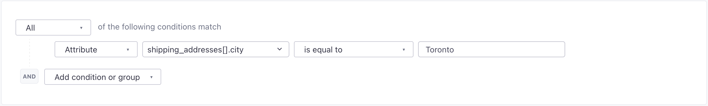 use an array in a segment condition