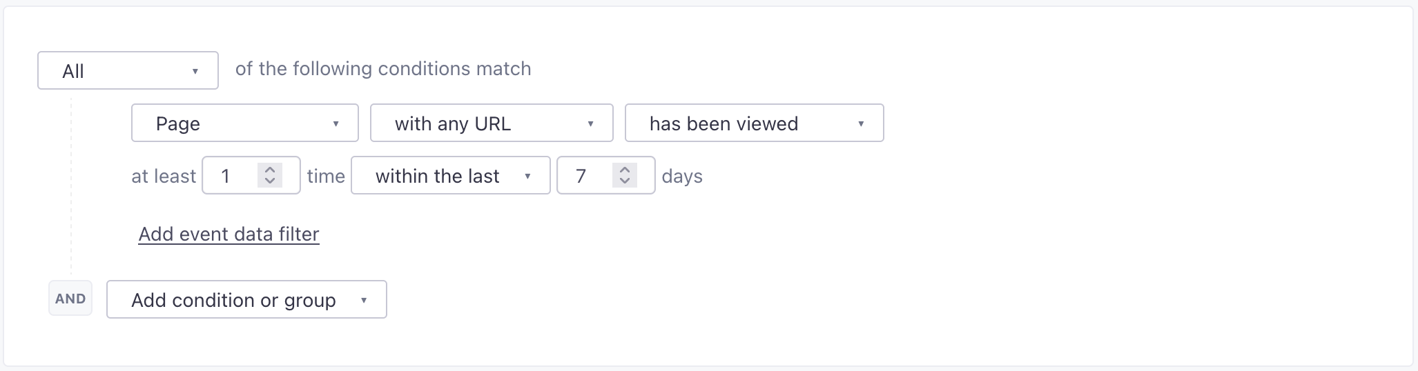 Segment people by page view