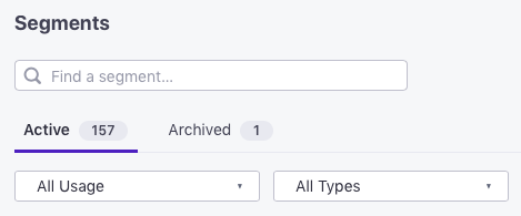 Filter the Segment list