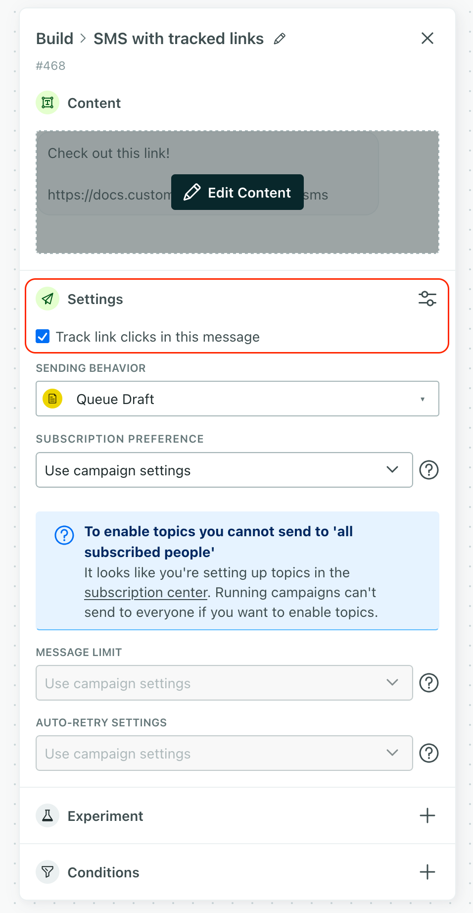 Link tracking