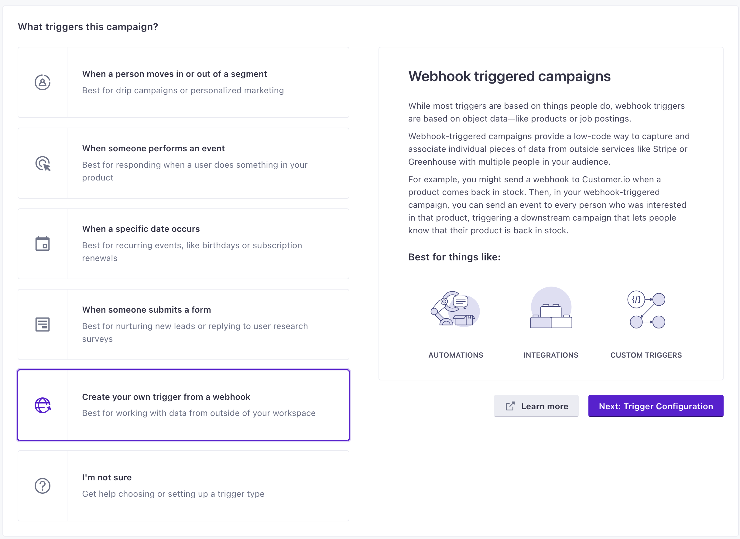 create your own trigger from a webhook