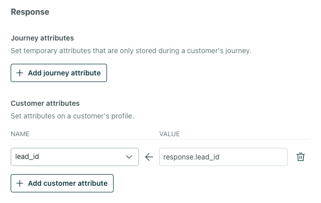webhook response example: lead ID
